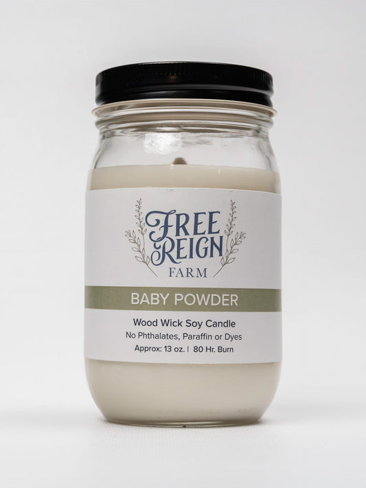 Baby Powder Wood Wick Candle