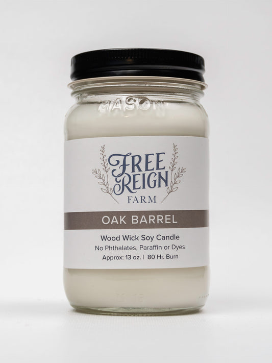 Oak Barrel Wood Wick Candle