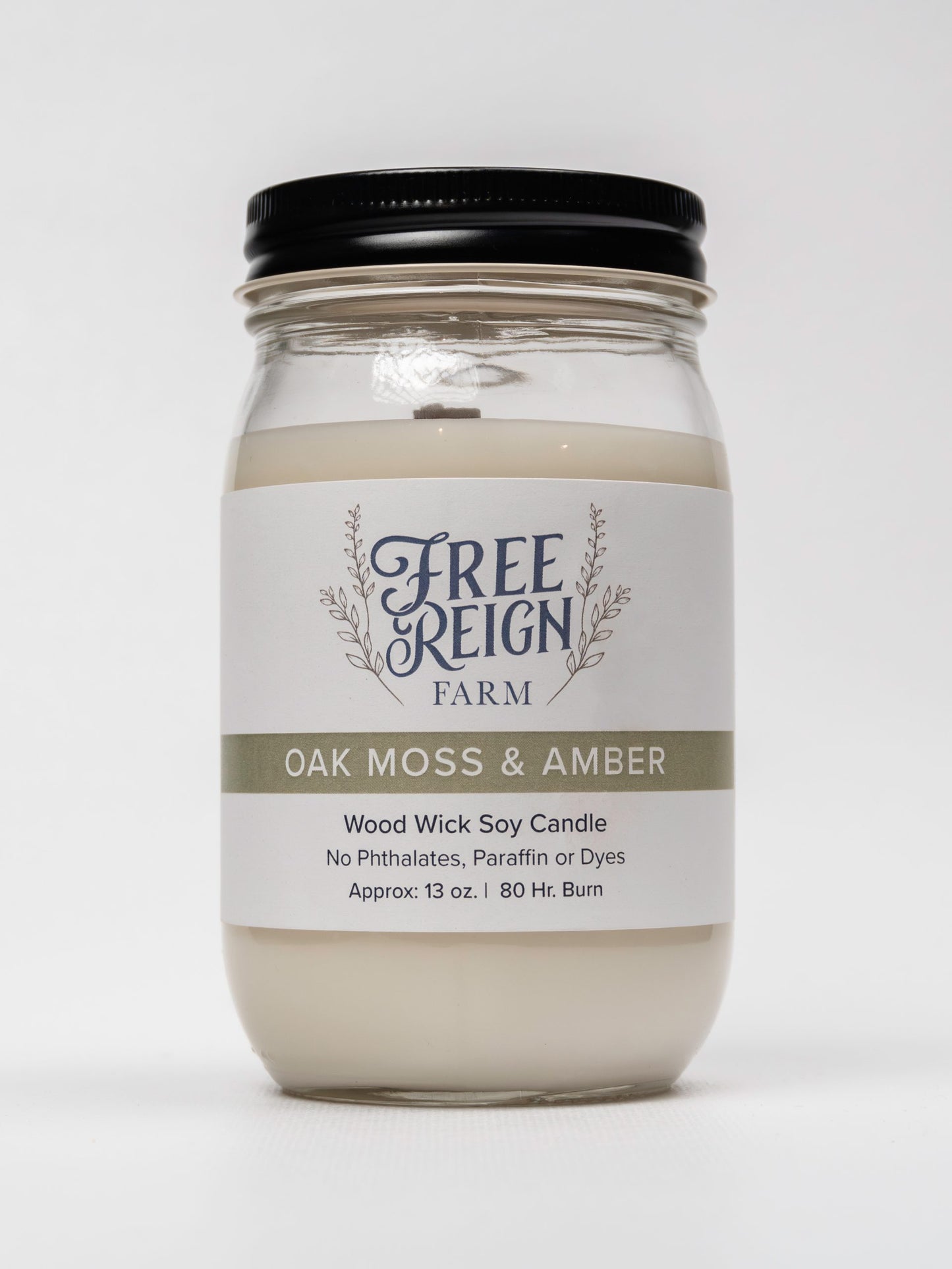 Oak Moss & Amber - Sage, Orange, Lavender, Oak Moss | Wood Wick Candle