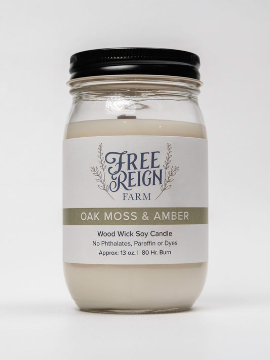 Oak Moss & Amber Wood Wick Candle