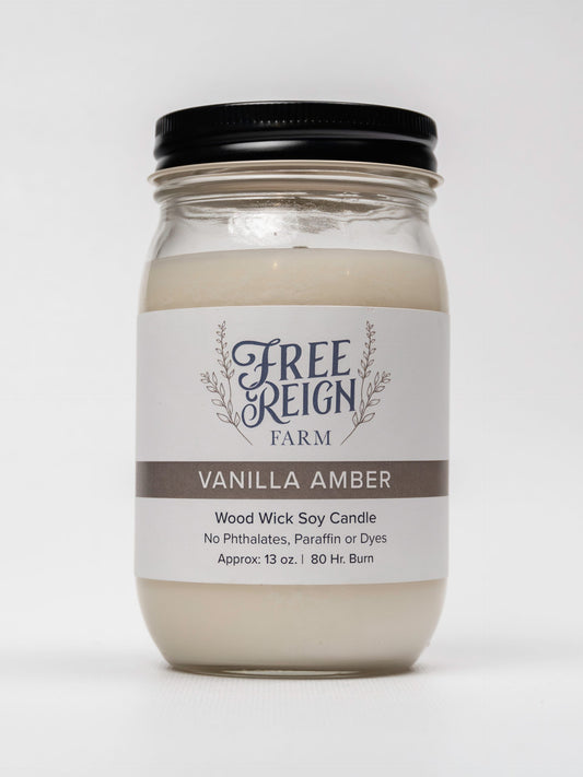 Vanilla Amber Wood Wick Candle