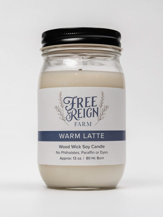 Warm Latte Wood Wick Candle