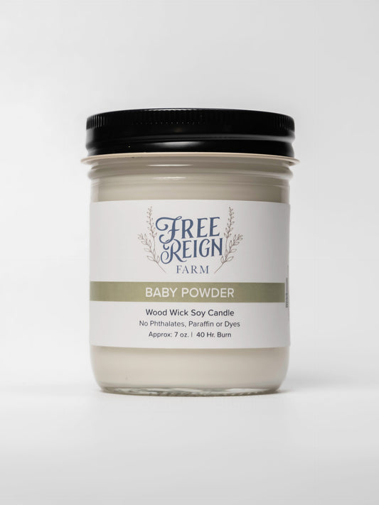 Baby Powder - Gentle Notes Of Soft Florals And Warm Musk | Wood Wick Candle