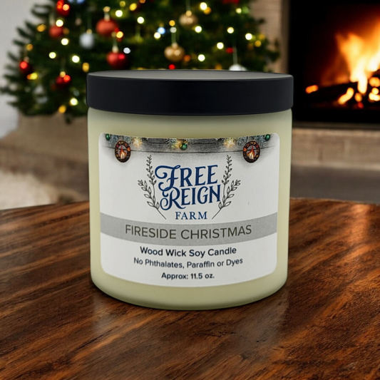 Fireside Christmas - Combination Of Orange, Clove, Spices, And Evergreen | Wood Wick Candle