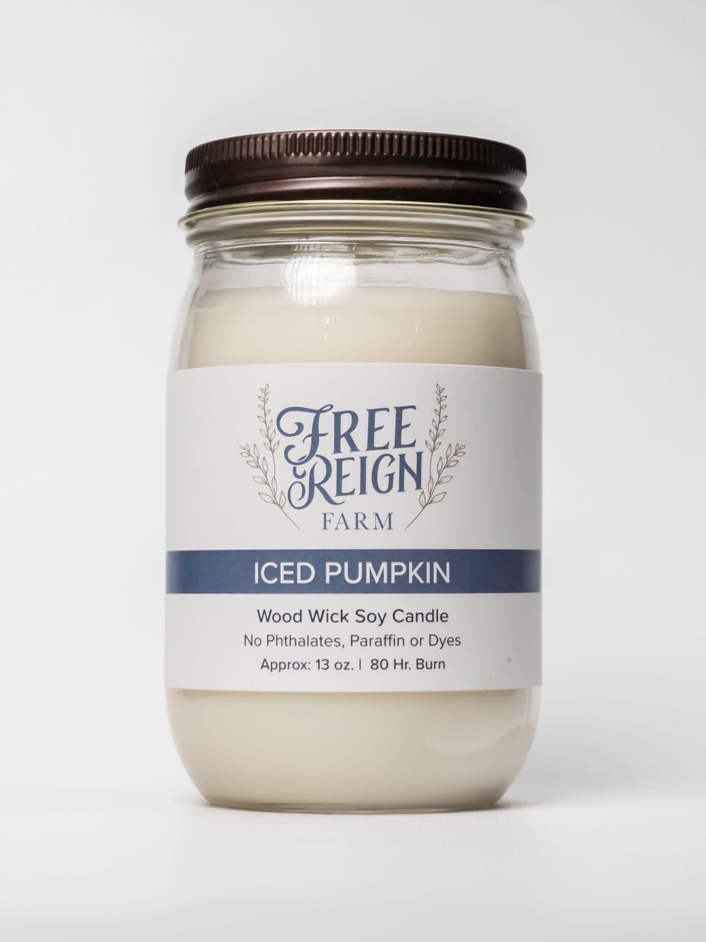 Iced Pumpkin - Fusion Of Sweet Vanilla And Pumpkin Spice | Wood Wick Candle