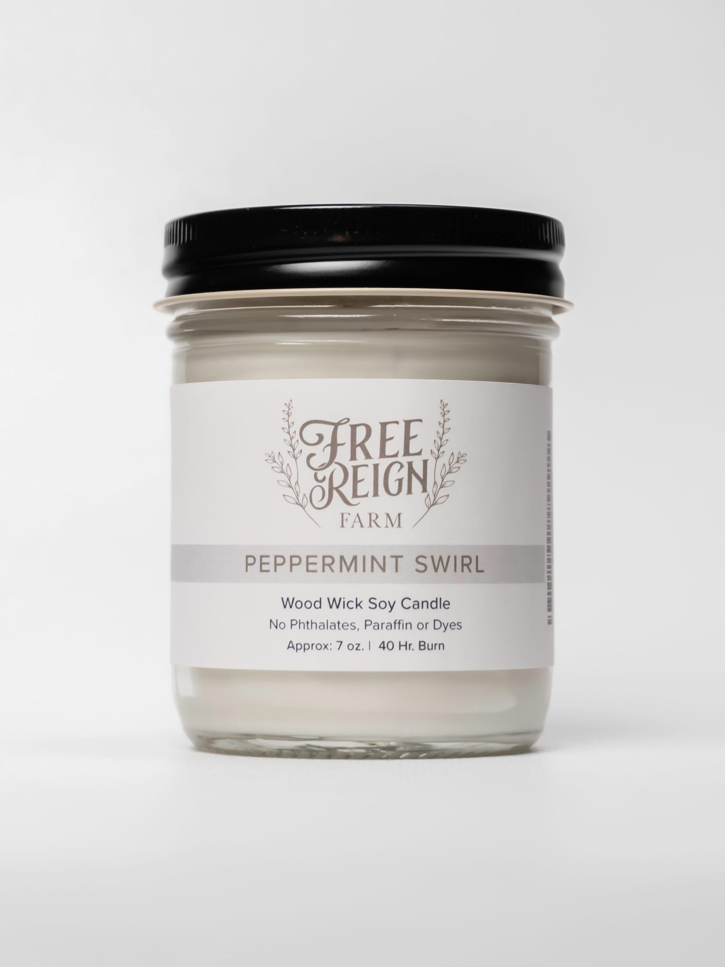 Peppermint Swirl - True Peppermint Candy Smell | Wood Wick Candle