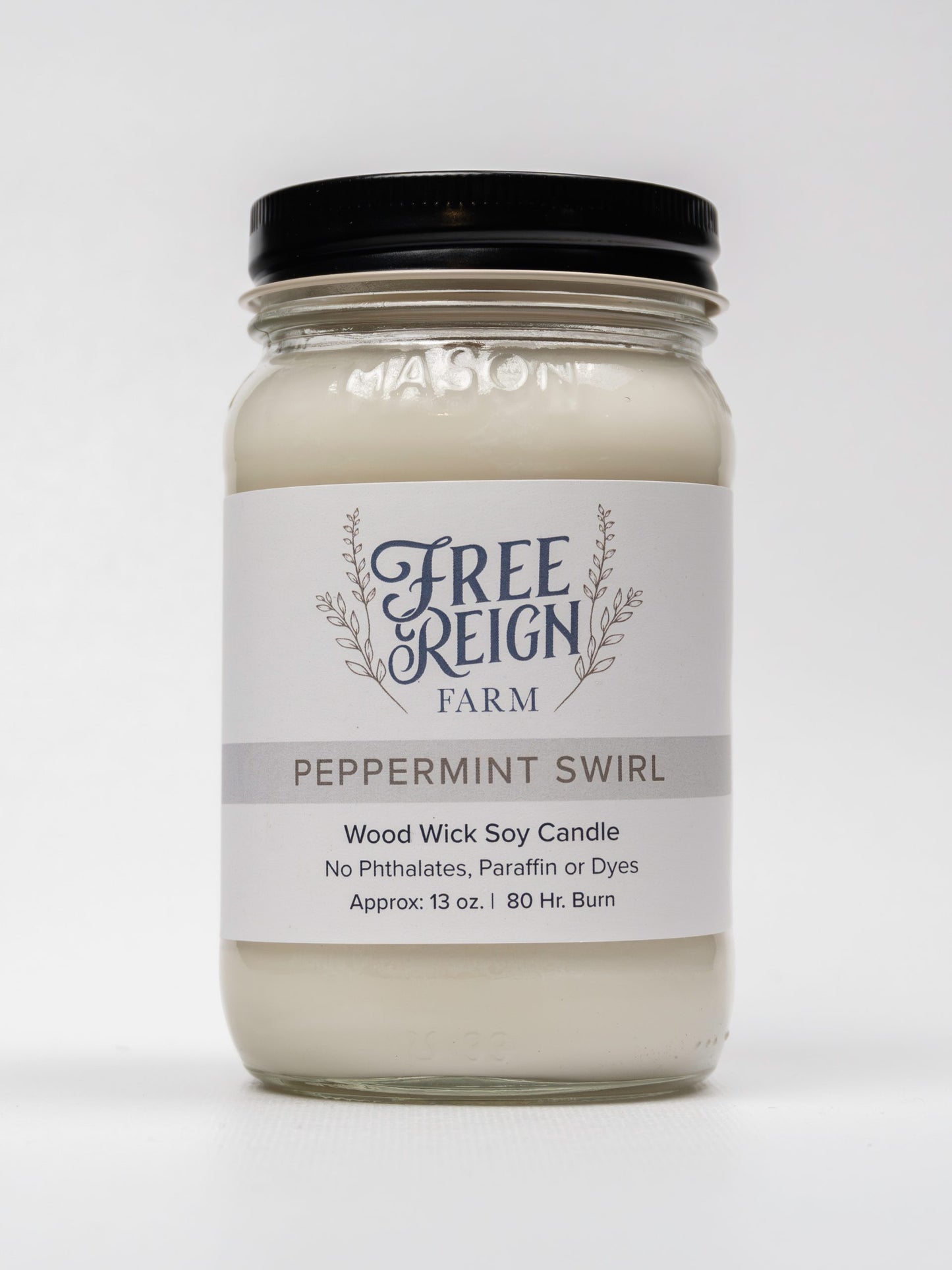 Peppermint Swirl - True Peppermint Candy Smell | Wood Wick Candle