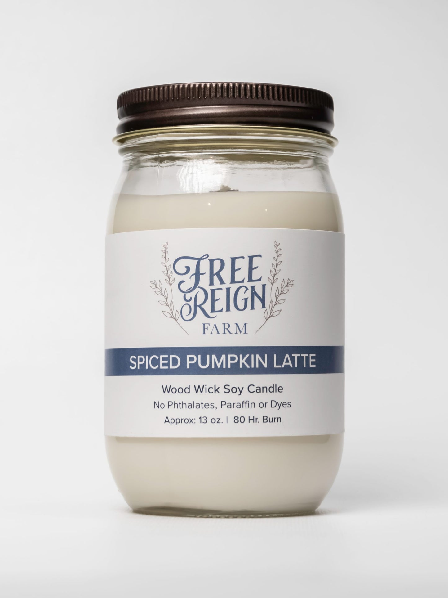 Spiced Pumpkin Latte - Rich Blend Of Coffee, Sugar, Milk, And Vanilla | Wood Wick Candle